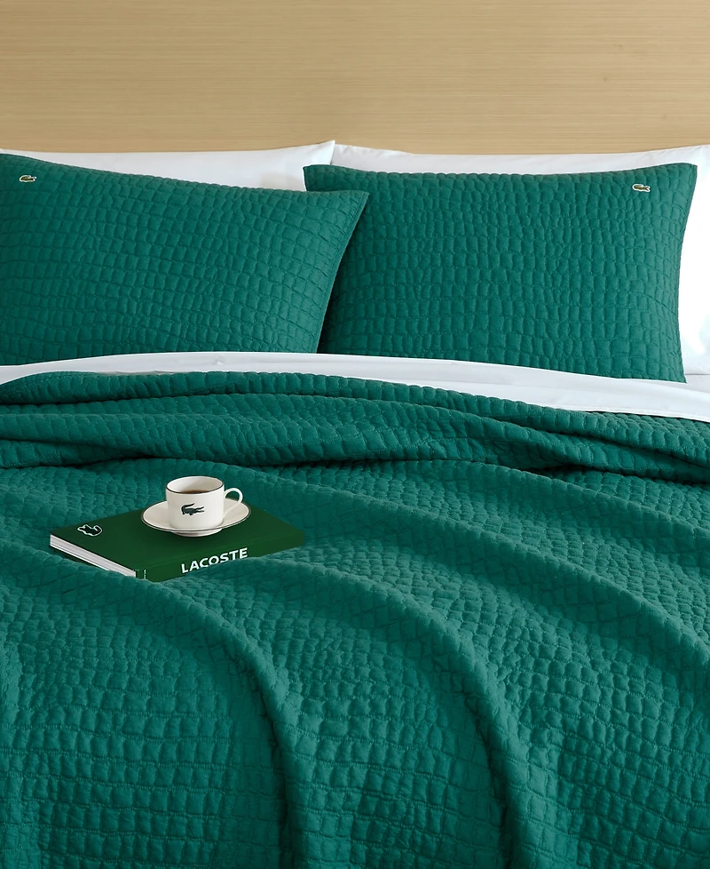 Lacoste Home Croc Scale Cotton 3-Pc. Quilt Set, King