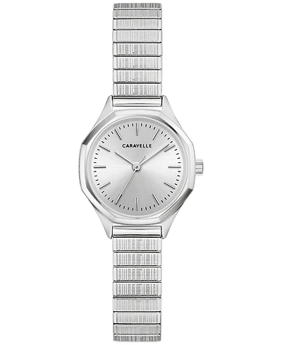 Caravelle Women's Vintage Silver-Tone Stainless Steel Expansion Watch, 24mm