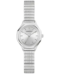 Caravelle Women's Vintage Silver-Tone Stainless Steel Expansion Watch, 24mm