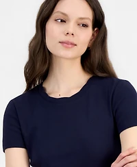 Nautica Women's Scallop-Trim Cotton Short-Sleeve T-Shirt