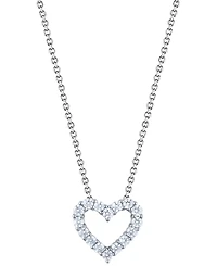Macy's Diamond Heart Pendant Necklace (2 ct. t.w.) in 14k White Gold
