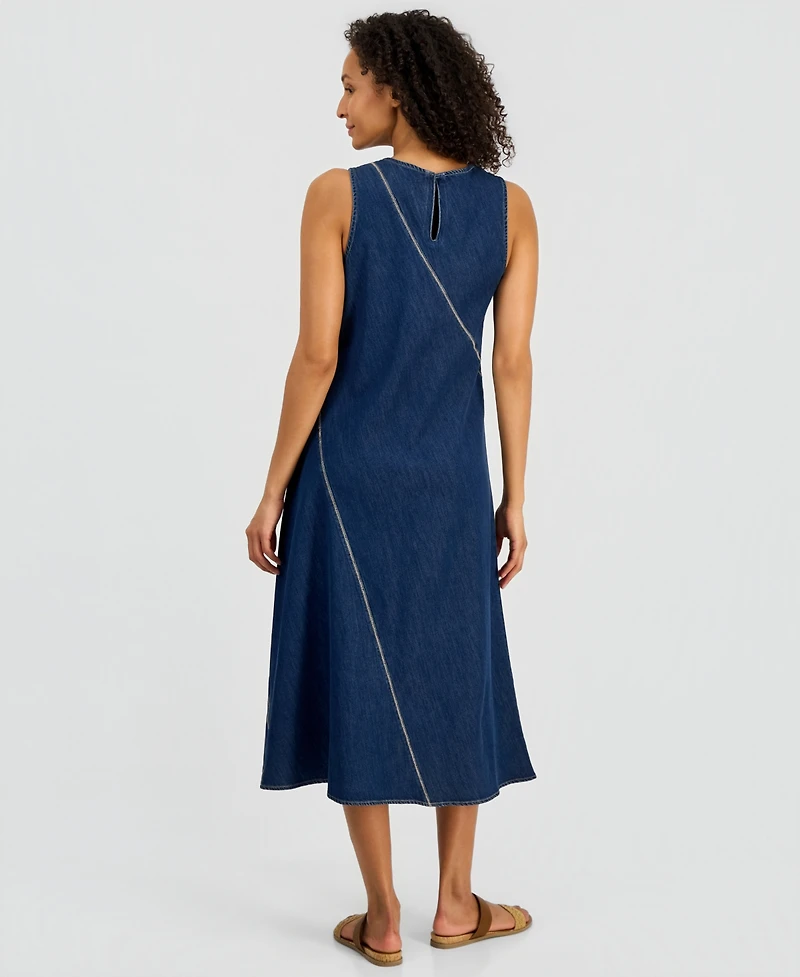 Nautica Women's Asymmetrical Denim Midi Dress