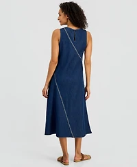 Nautica Women's Asymmetrical Denim Midi Dress