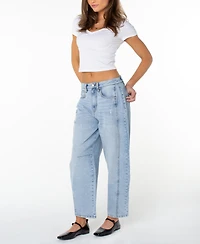 Celebrity Pink Juniors' High Rise Barrel-Leg Jeans