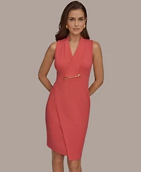 Donna Karan New York Women's V-Neck Wrap Sheath Dress