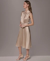 Donna Karan New York Women's Mock Neck A-Line Dress