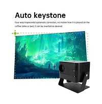 Artudatech 1080P Android Smart Projector with Auto Focus & Keystone, Harman-tuned Audio, 400 Ansi Lumens for Home Theater