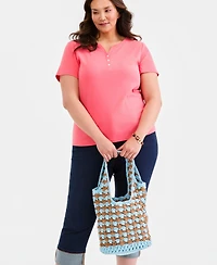 Style & Co Whip-Stitch Soft 4-Poster Tote