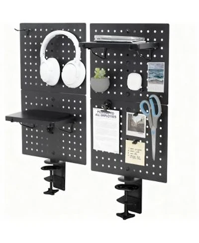 Yigii Magnetic Clamp On Pegboard Organizer For Desk Flexible Placement Easy Installation