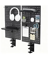 Yigii Magnetic Clamp On Pegboard Organizer For Desk Flexible Placement Easy Installation