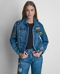 Dkny Women's 1989 Pins & Patches Collared Jacket