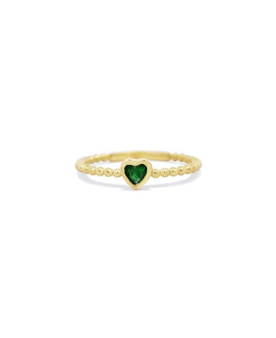 The Lovery Emerald Bezel Heart Ring 14K Gold
