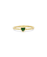 The Lovery Emerald Bezel Heart Ring 14K Gold