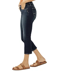 Silver Jeans Co. Women's Elyse Mid Rise Luxe Stretch Capri