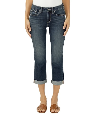 Silver Jeans Co. Women's Suki Mid Rise Americana Luxe Stretch Capri