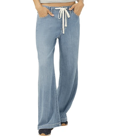 Silver Jeans Co. Women's Mid Rise Wide Leg Drawstring Ankle