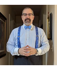 Trafalgar Men's Let It Snow Novelty Snowflake Silk Formal End Suspenders