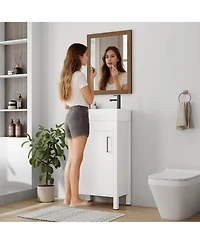 gaomon “16″ Freestanding Bathroom Vanity with Sink, Soft Close Doors & Drawer