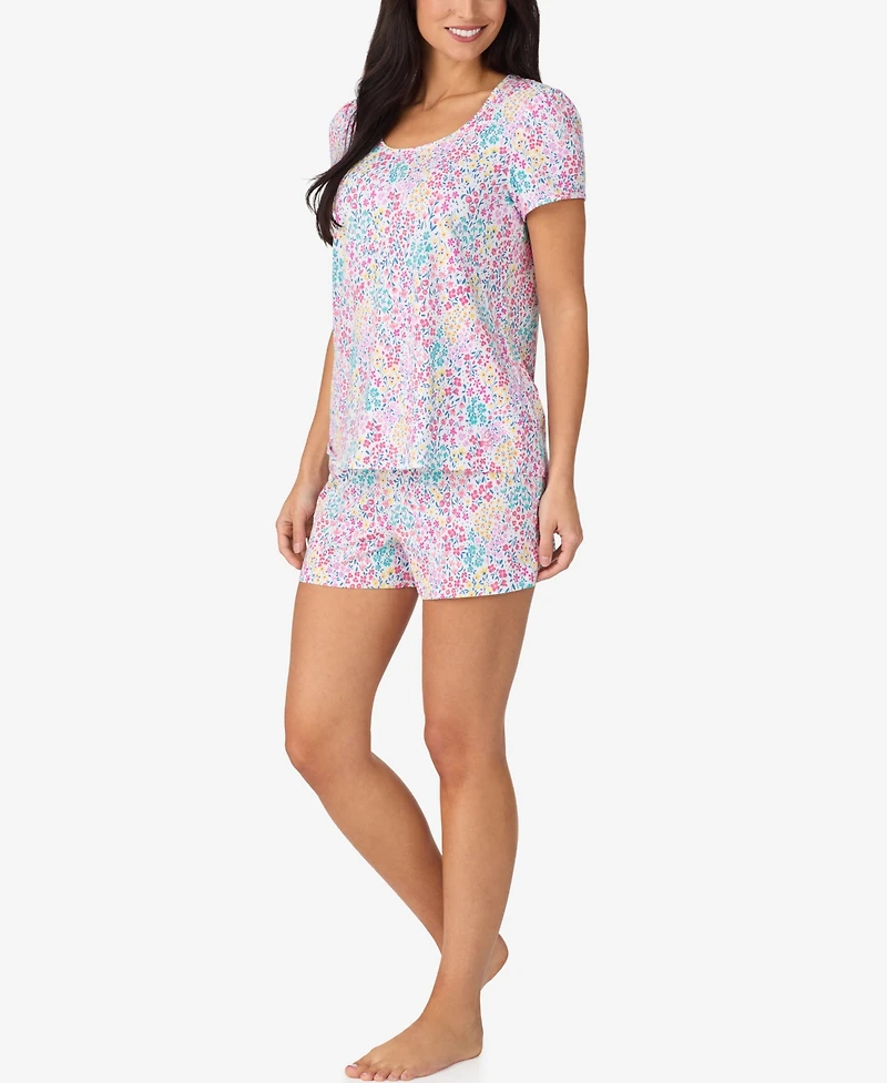 Cuddl Duds Women's Short-Sleeve Top & Boxers, 2-Piece Pajama Set