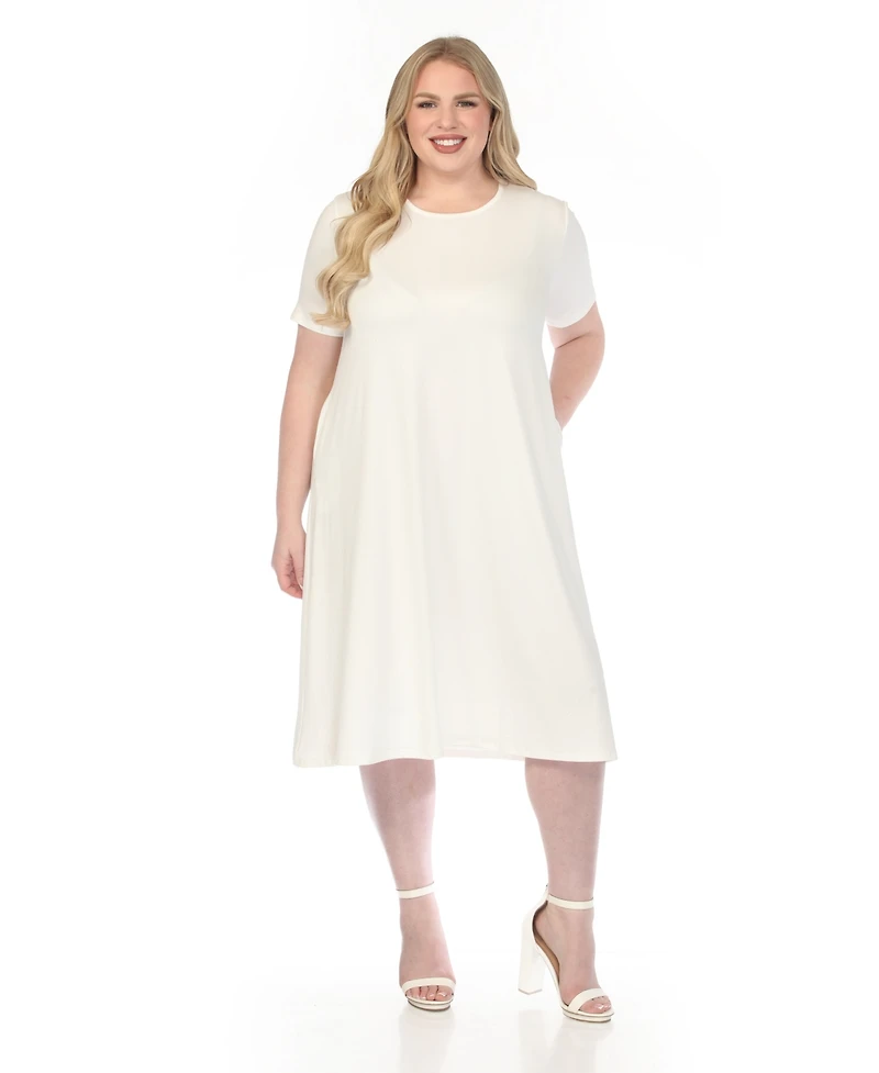 White Mark Plus Crew Neck T-Shirt Dress