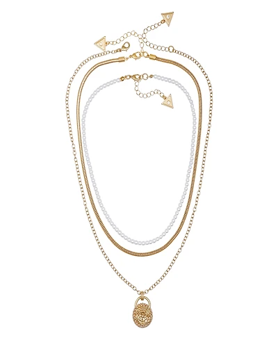 Guess Multi-Layer Imitation Pearl Chain Necklace