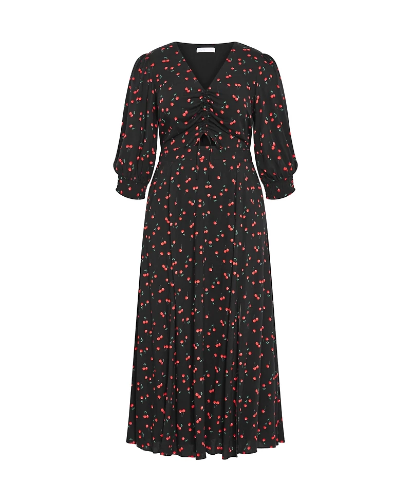 City Chic Women's Aliya Elbow Sleeve Maxi Dress