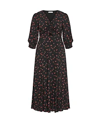 City Chic Women's Aliya Elbow Sleeve Maxi Dress