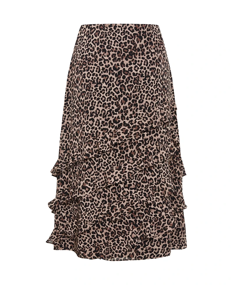 City Chic Women's Skai Leopard Print Maxi Skirt