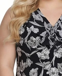 Ny Collection Plus Sleeveless Knit V Neck Top