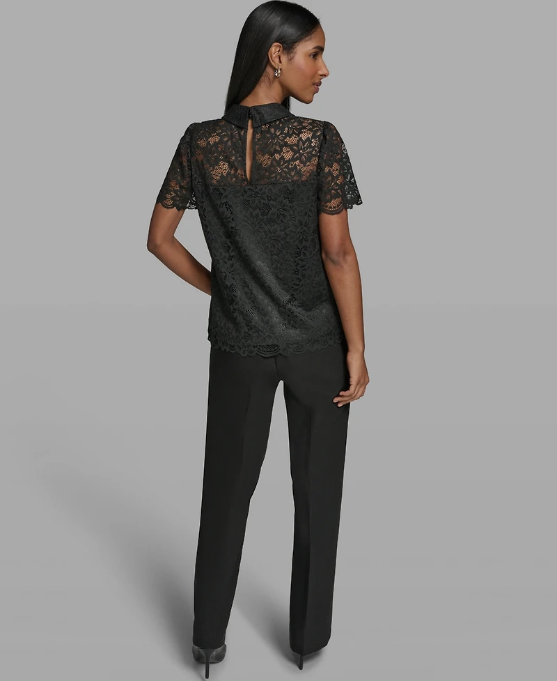 Karl Lagerfeld Paris Women's Short-Sleeve Woven Blouse