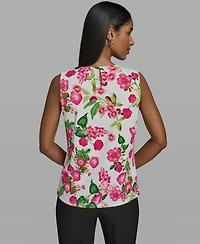 Karl Lagerfeld Paris Women's Crewneck Woven Top