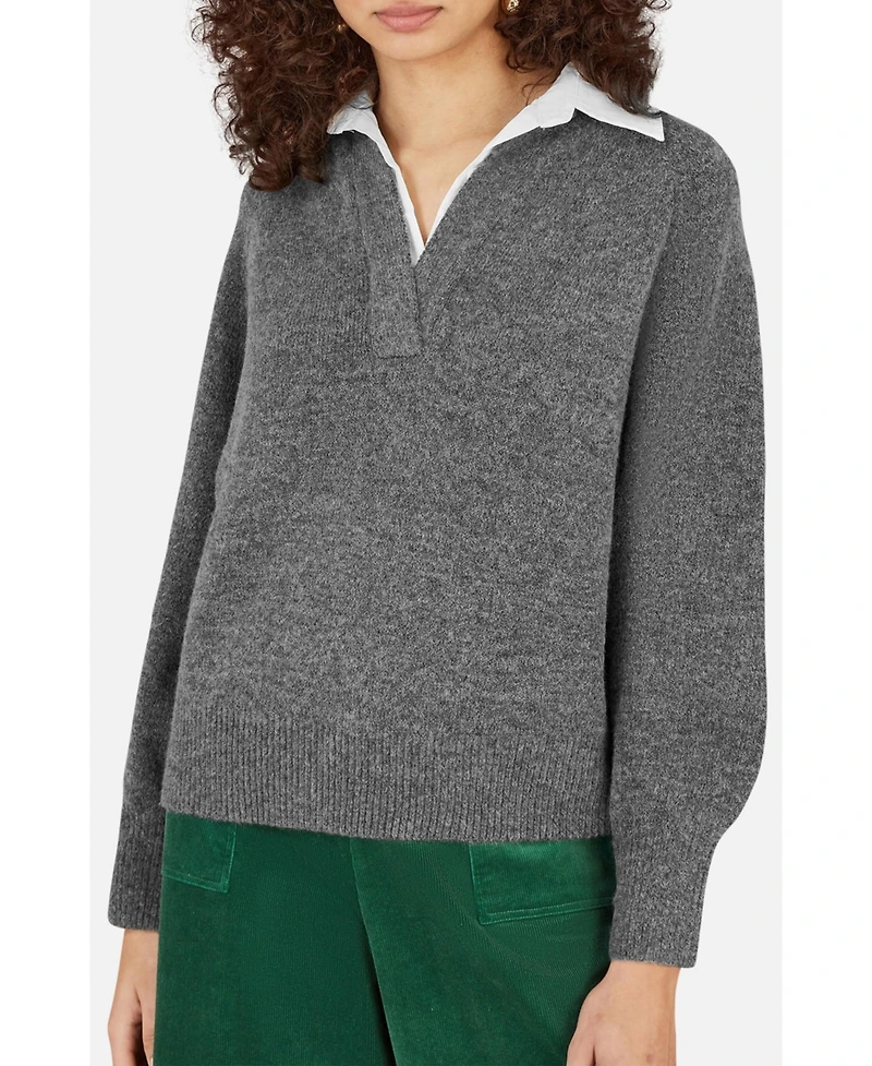 Yumi Women's Collar Detail Knitted Jumper