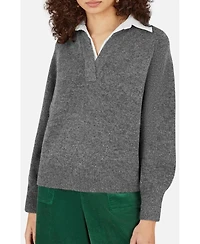 Yumi Women's Collar Detail Knitted Jumper