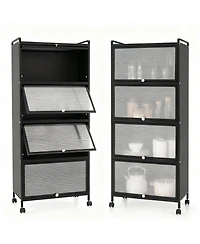 Yigii 5-Tier Rolling Kitchen Storage Cabinet with Flip Doors and Casters