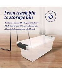 Homz 7.5 Qt Clear Storage Organizing Container Bin with Latching Lids, (5 Pack)