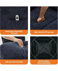 gaomon 360°Swivel Rocker Recliner Chair for Adult,Massage and Heat Swivel Rocker Recliner Chair w/Adjustable Backrest and Footrest for Adult