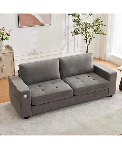 gaomon 90" Oversized Cloud Couch, 114 Pounds Mid Century Chenille Sofa