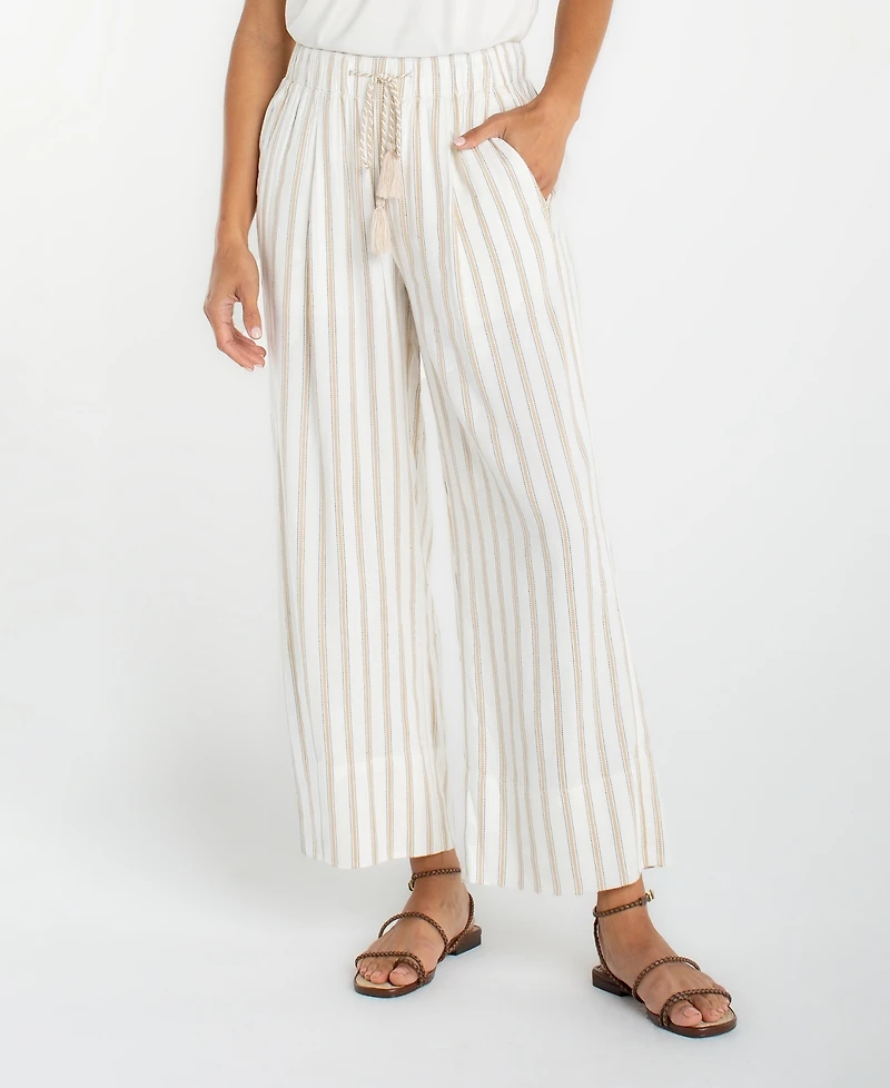 Liverpool Los Angeles Pull-On Wide-Leg Cropped Pants