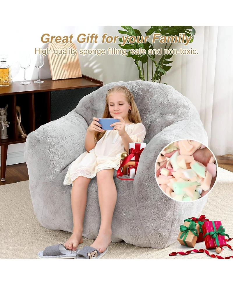 Gaomon 39'' Bean Bag Chair with Filler – Soft Kids & Adult Beanbag Sofa with Armrests for Living Room or Bedroom