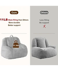 gaomon Giant Bean Bag Chair, Faux Fur Stuffed Bean Bag Couch with Filler, Bean Bag Chair for Adults, Big Lazy Sofa Floor Sofa with Handle