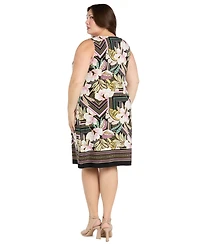 R & M Richards Plus Round Neck Jacket Dress