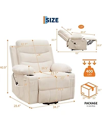 Gaomon Power Lift Recliner Chair for Elderly with Massage & Heat, Single Sofa for Adults, 135° Reclining Accent Chair for Living Room or Rv