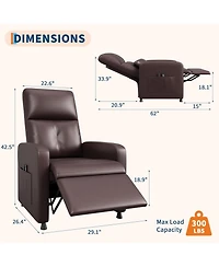 gaomon Power Recliner Chair with Massage and Heat with Massage Function with Lumbar Support, Adjustable Push Back