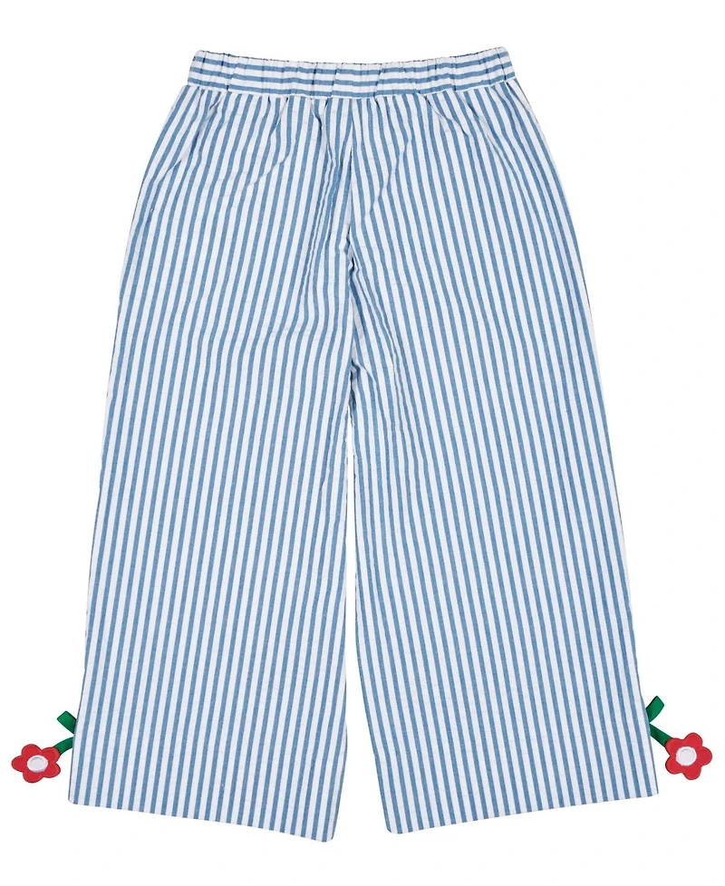 Florence Eiseman Toddler Girls Seersucker Pants With Flowers