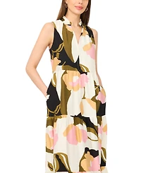 Msk Women's V-Neck Tiered Maxi Dress