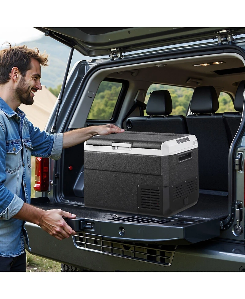 Mecale 52.8QT/50L Car Refrigerator Freezer, -4°F to 68°F, 12/24V Dc & 100-240V Ac, Portable Compressor Cooler