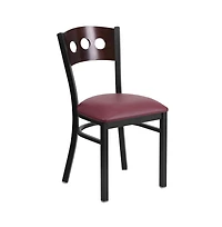 Emma+Oliver Decorative 3 Circle Back Metal Restaurant Dining Chair