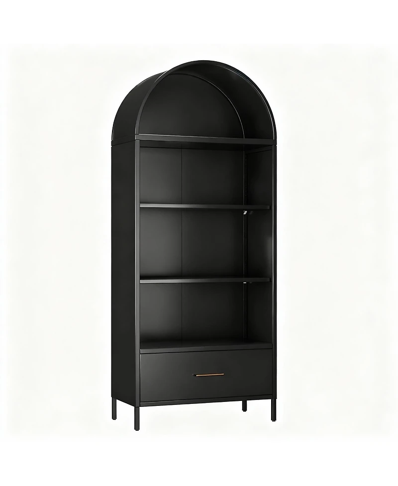Yigii Stylish Metal Arched Bookshelf Cabinet for Home Office and Living Room
