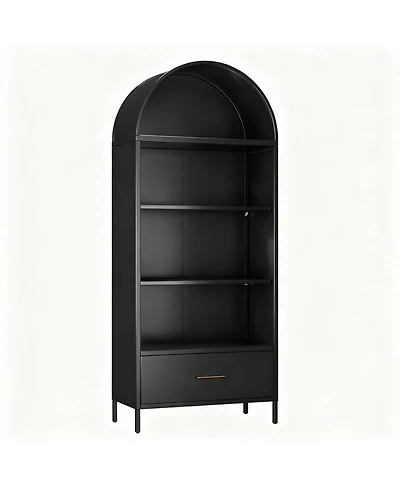 Yigii Stylish Metal Arched Bookshelf Cabinet for Home Office and Living Room