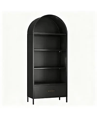 Yigii Stylish Metal Arched Bookshelf Cabinet for Home Office and Living Room